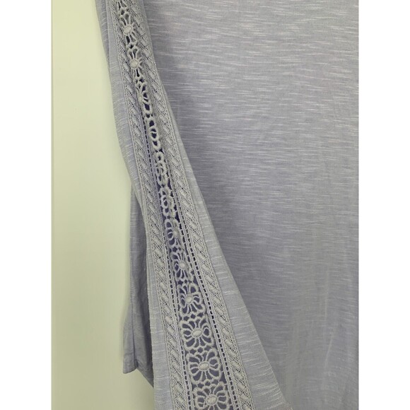 Anthropologie Deletta Womens Top Size XS Lavender Long Sleeve Lace-Line Tee - Picture 5 of 9
